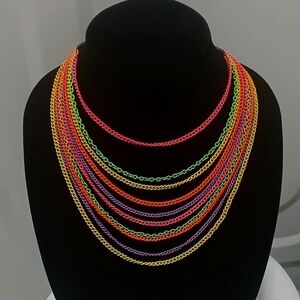 Multicolor Layered Chain Necklace